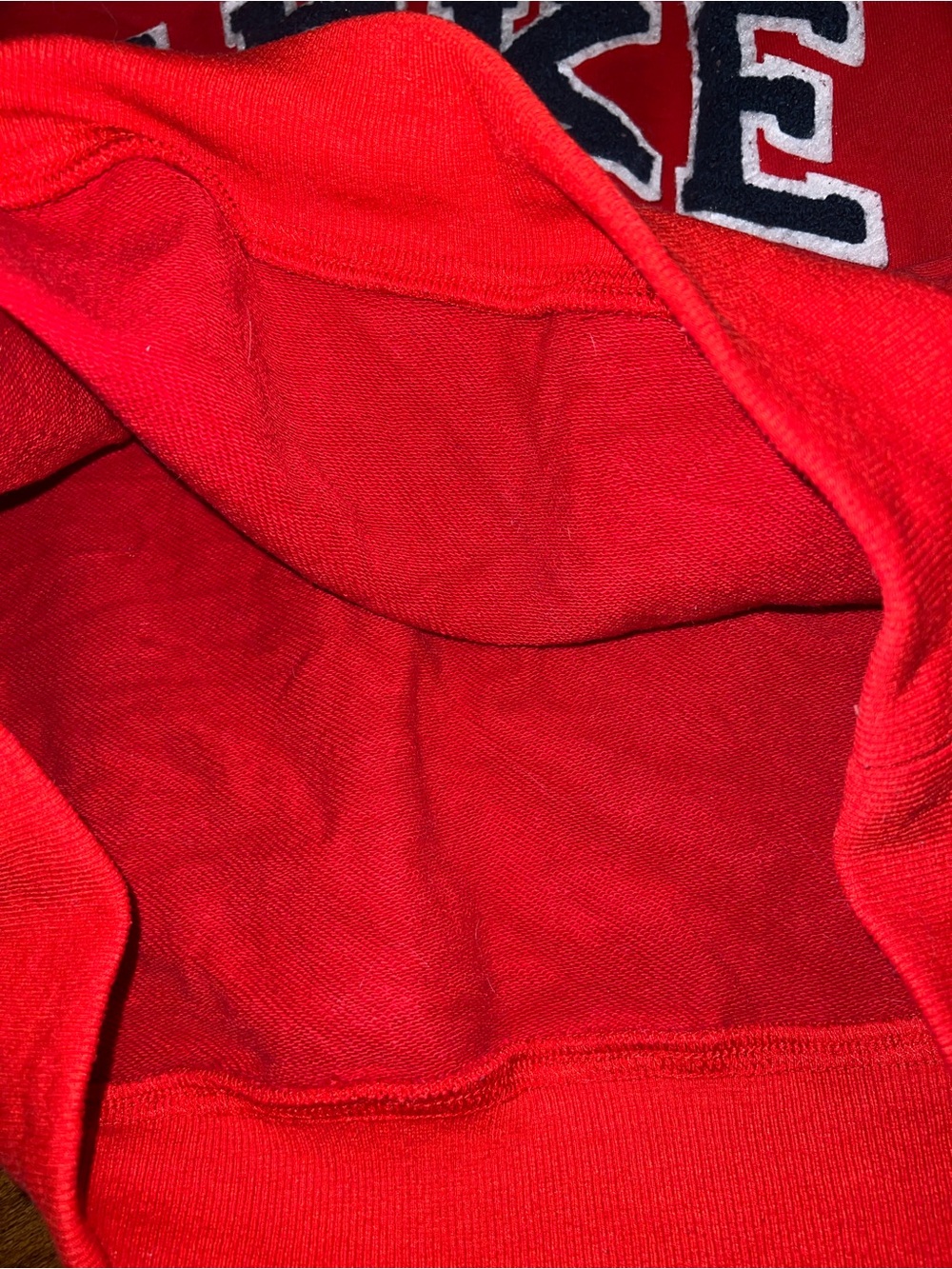 Red Varsity Mock Neck Sweatshirt Navy Blue Logo Size S/M - Picture 9 of 10